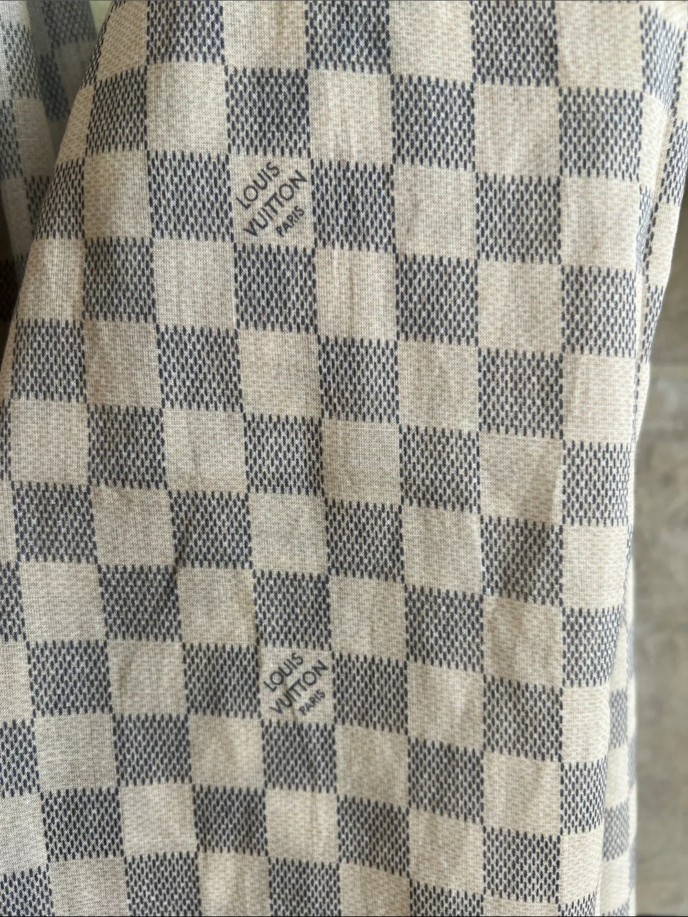LOUIS VUITTON DAMIER AZUR STRAPS SCARF